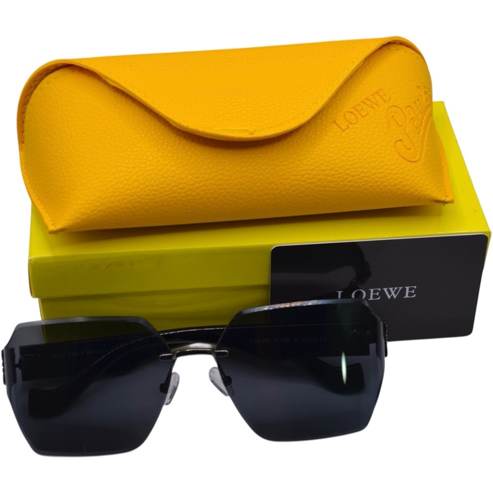 Loewe Women’s Oversized Rimless Sunglasses | Gunmetal & Black | Gray Lens | New - Picture 2 of 16